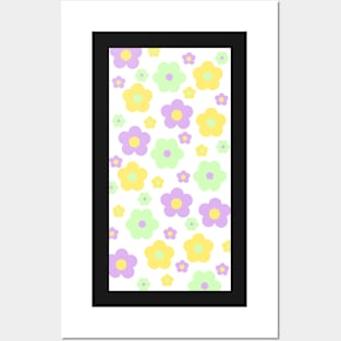 Vintage Aesthetic Minimalist Pastel Flowers Phone Case Posters and Art